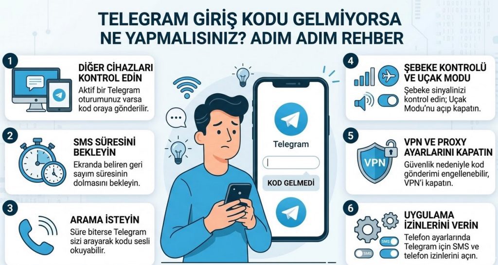 Telegram Giriş Kodu gelmiyor