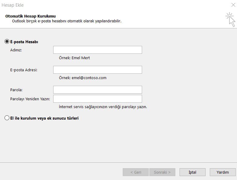 Outlook Uygulamasında Kurumsal Hotmail Hesap Ekleme
